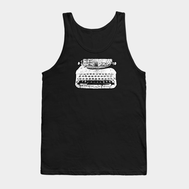 Vintage Typewriter Author Wordsmith Retro Distressed Tank Top by ClothedCircuit